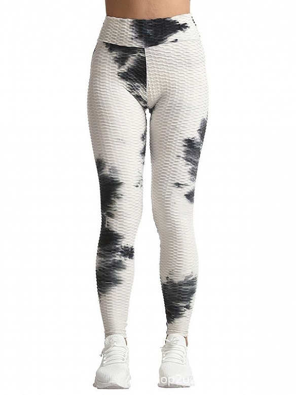 Damen Batik High Waist Sporttights Yogahose FH064