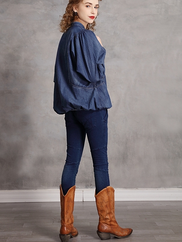 Damen Bluse mit Stickereien FT046