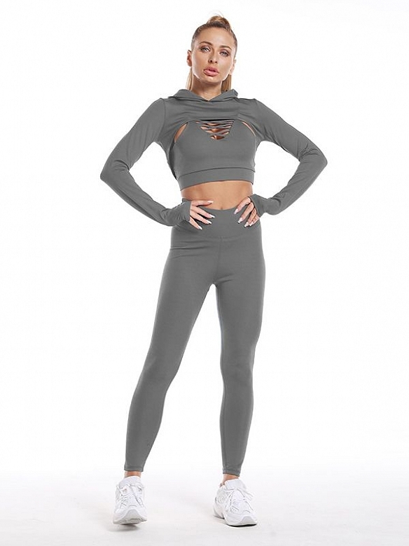 Damen 3-teiliges Sport-Set Fitness-Set FA014