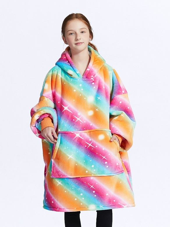 Kinder Gemusterte Oversized Hoodie FT053