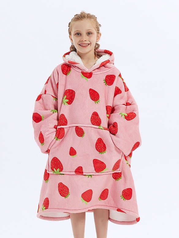 Kinder Gemusterte Oversized Hoodie FT053