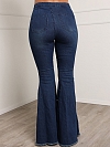 Damen Ausgestellte Jeans mit Kunstperlen FH222
