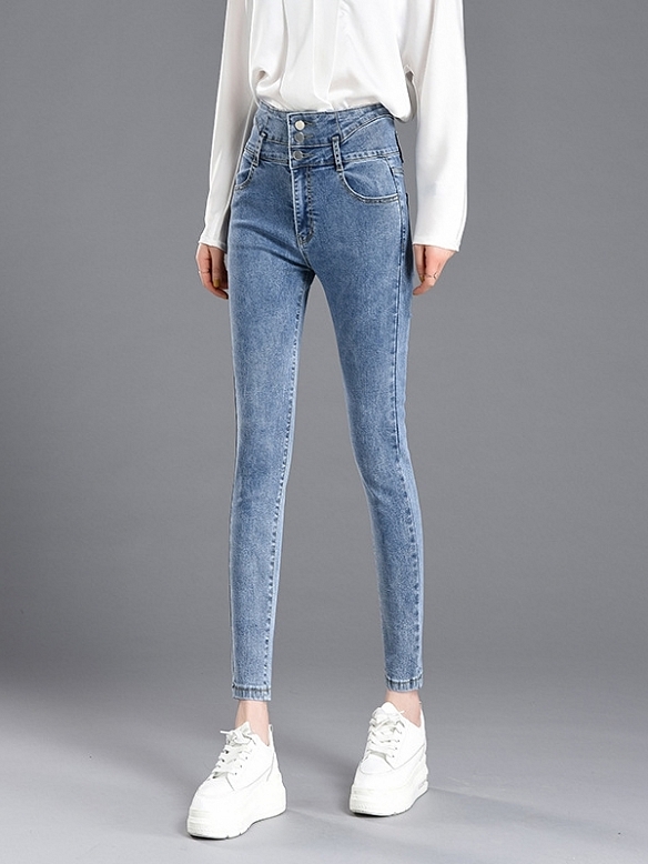Damen Teddy Gefütterte Jeans Verdicken Leggings FH215