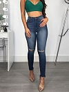 Damen Super Skinny Regular Jeans mit Riss FH176