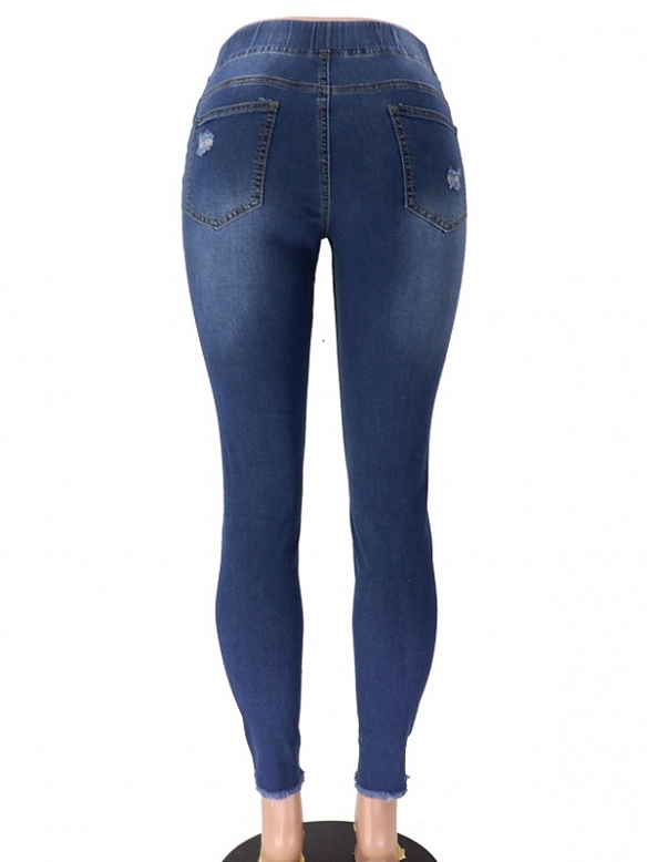 Damen Skinny Regular Ripped Jeans FH181