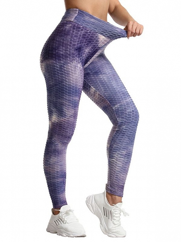 Damen Batik High Waist Sporttights Yogahose FH064