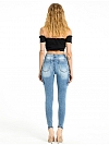 Damen Skinny High Waist Jeans mit Taschen FH223