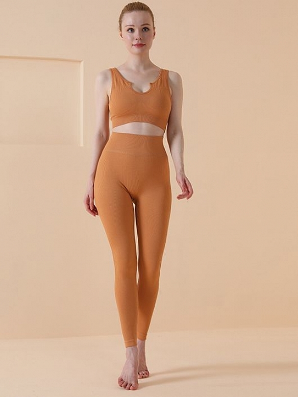 Damen Nahtloses Yoga-Set Fitnessanzug FA009