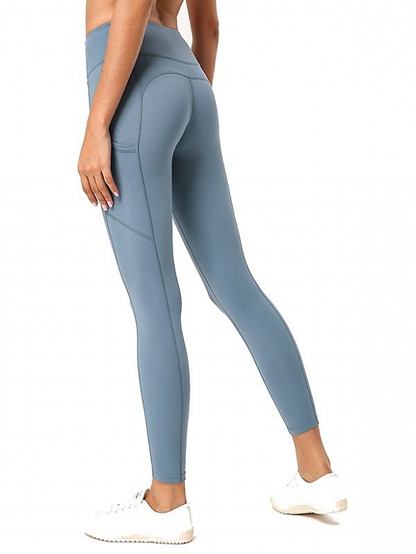 Damen High Waist Sport-Tights mit Taschen FH082