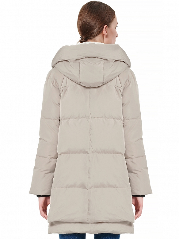 Damen Wintermantel mit Reißverschluss und Kapuze FT061