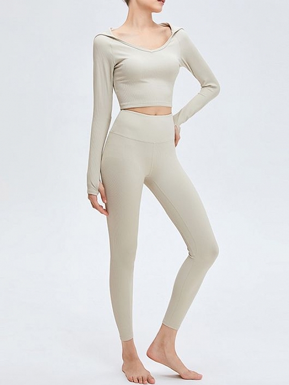 Damen Geripptes Yoga-Set Sport-Set FA012