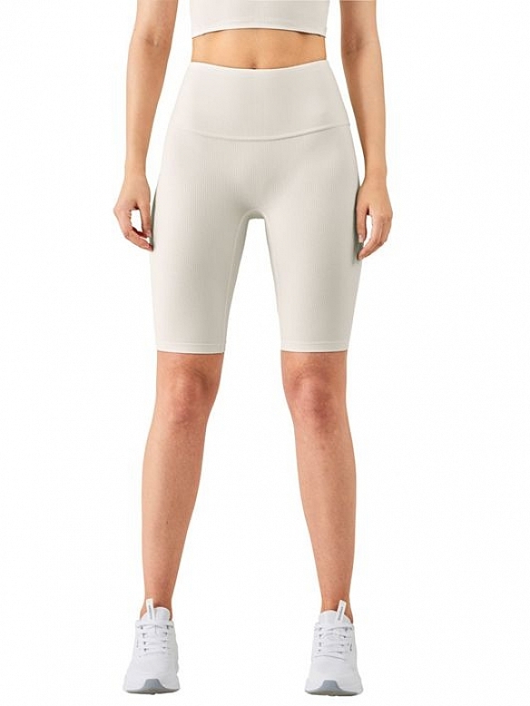 Damen Gerippte High Waist Radlershorts FH013