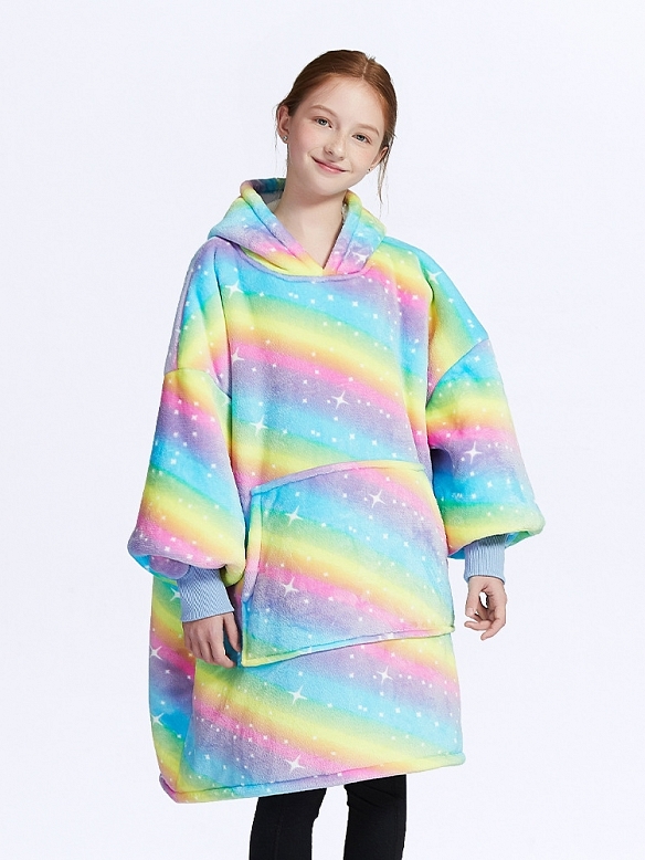 Kinder Gemusterte Oversized Hoodie FT053
