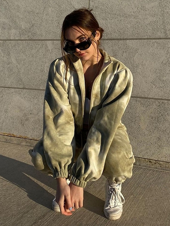 Damen Batik 2-teiliges Set Kurze Jacke und Sporthose FA019