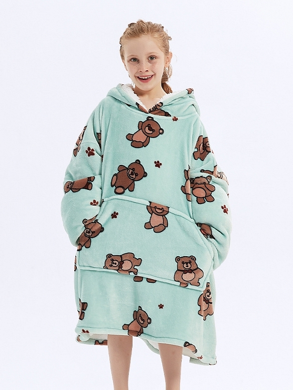 Kinder Gemusterte Oversized Hoodie FT053