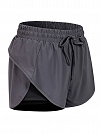 Damen Zweilagige Laufshorts Schnelltrocknende Sportshorts mit Tights FH024