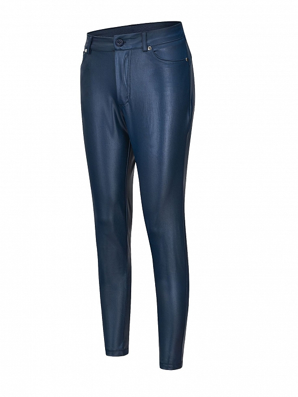 Damen Skinny High Waist Leggings aus Lederimitat FH212