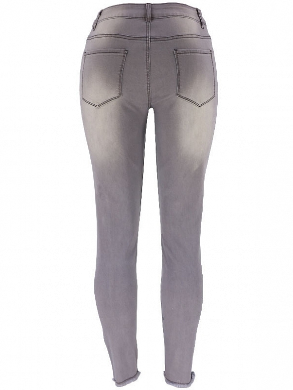 Damen Skinny Low Jeans mit Riss FH174