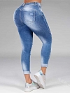 Damen Skinny Regular Jeans mit Destroyed-Details FH163