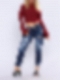 Damen Skinny Ankle Jeans mit Destroyed-Details FH155