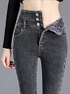 Damen Teddy Gefütterte Jeans Verdicken Leggings FH215