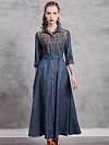 Damen Vintage Denimkleid FK001