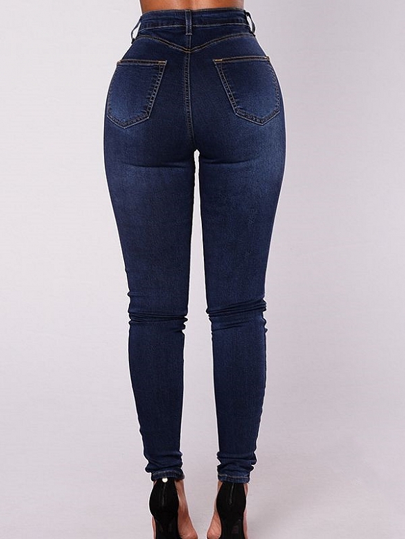 Damen Hohe elastische Skinny High Jeans FH096