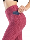Damen Hohe elastische Yogahose Leggings mit Taschen FH072