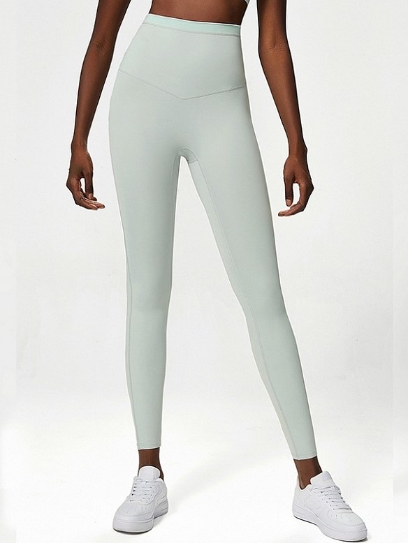 Damen Atmungsaktive Yogahose mit Hoher Taille Sporttights FH225