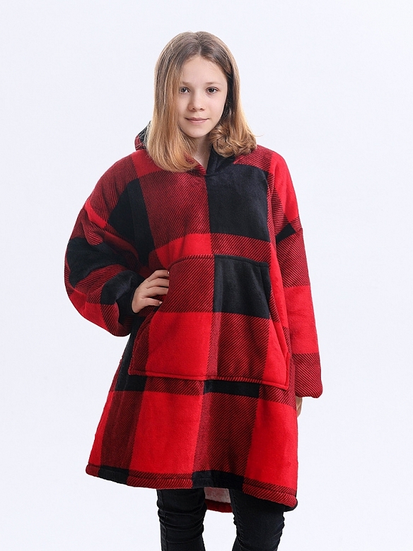 Kinder Gemusterte Oversized Hoodie FT053