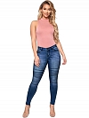 Damen Hohe elastische Skinny Regular Jeans FH134