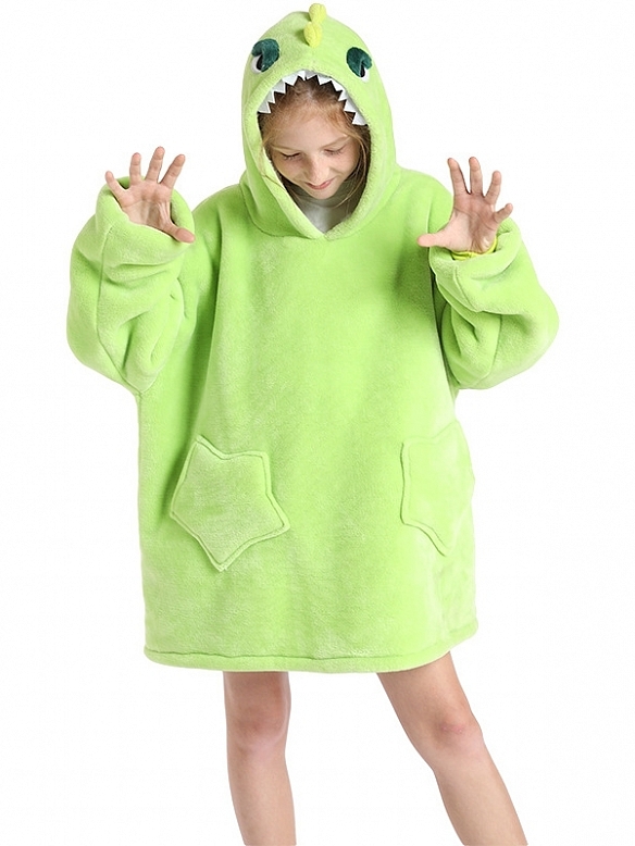 Kinder Gemusterte Oversized Hoodie FT054