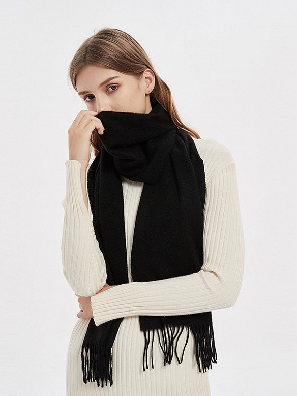 Damen Kaschmirschal mit Fransen AF001