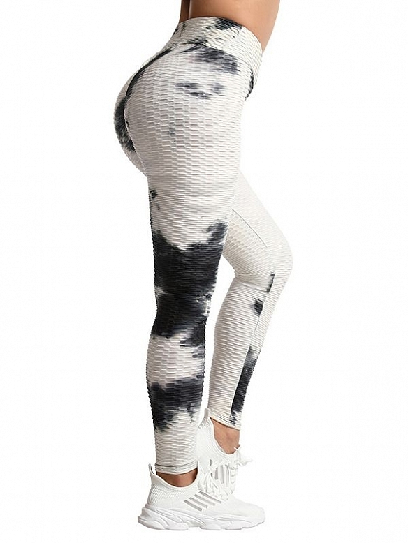 Damen Batik High Waist Sporttights Yogahose FH064