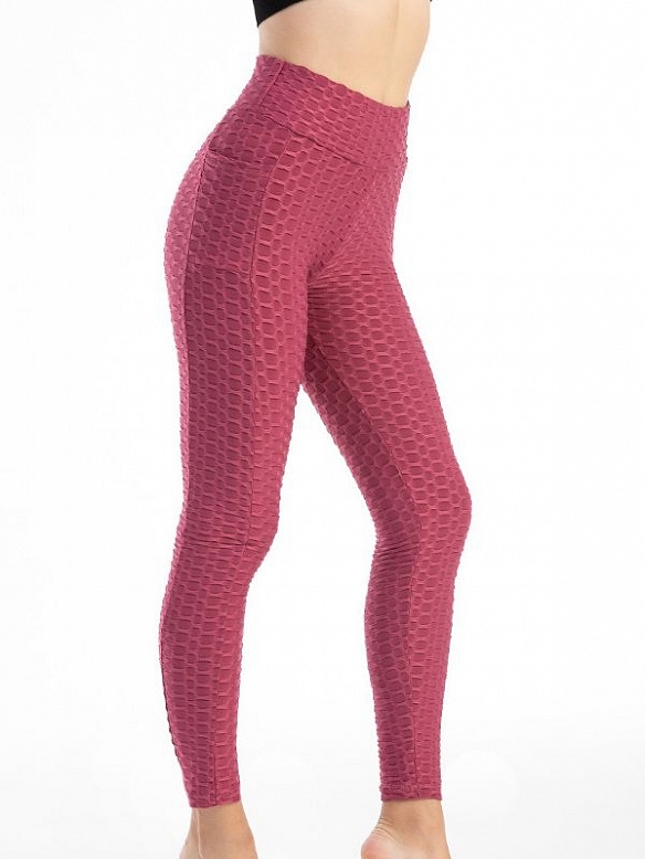 Damen Hohe elastische Yogahose Leggings mit Taschen FH072