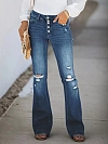 Damen Flare Jeans mit Destroyed-Details FH200
