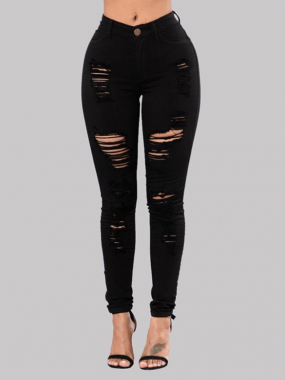 Damen Shaping-Tights mit Destroyed-Details FH092