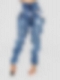 Damen Skinny High Jeans mit Knöpfen FH202