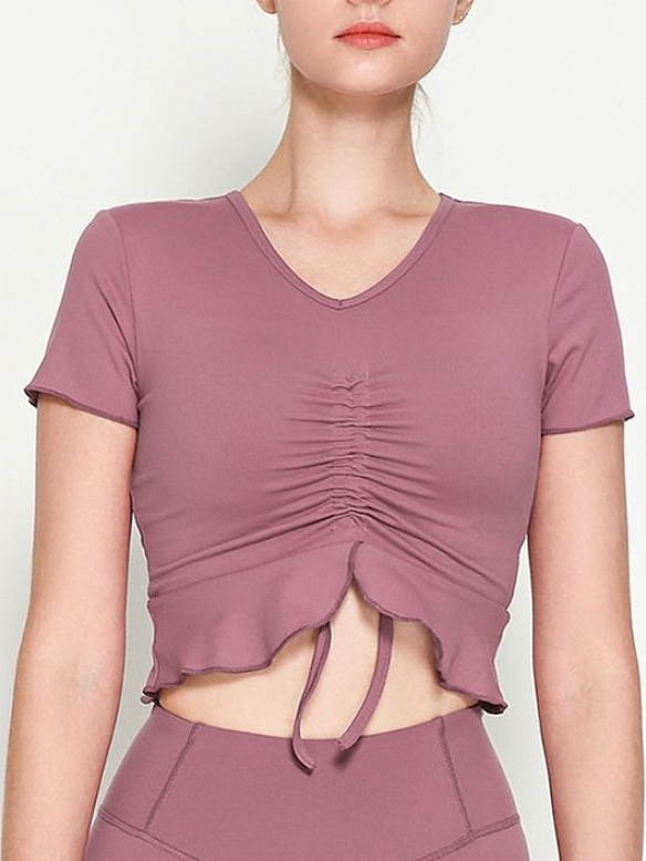 Damen Cropped Sportshirt Kurzes Sporttop FT032