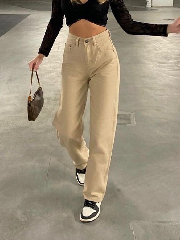 Damen Straight High Jeans FH177