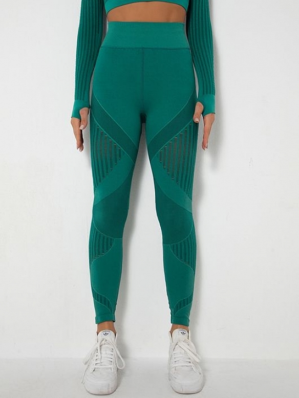 Damen Nahtlose Schnelltrocknende Gestrickte Leggings Sporttights FH034