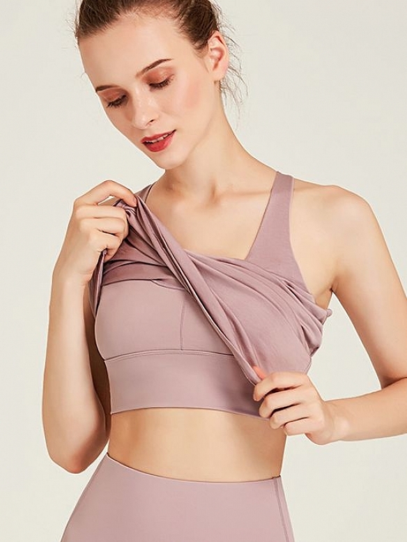 Damen zweilagiges Sport-Tanktop Sporttop mit BH FT023