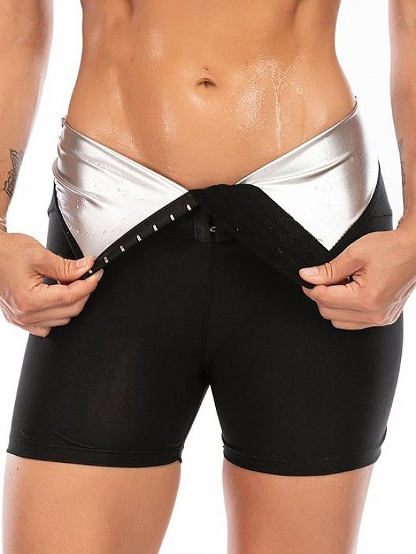 Damen Hight Waist Saunashorts mit Haken-Reihen FH048