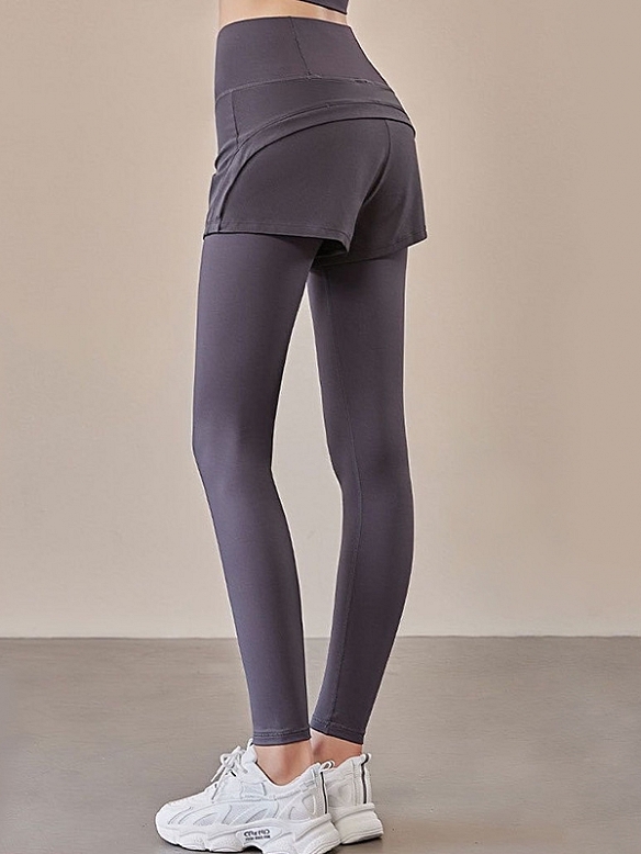 Damen Zweilagige High Waist Yogahose Shaping-Sporttights FH209