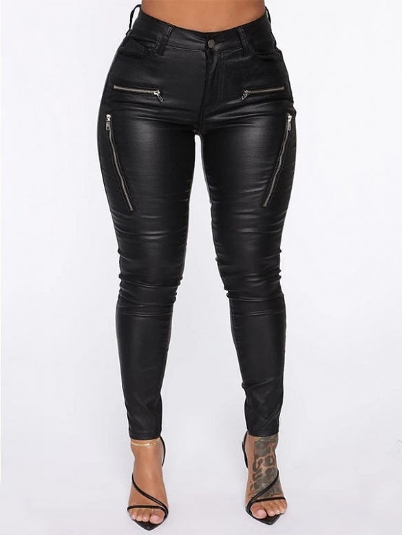 Damen Hose aus Lederimitat FH102