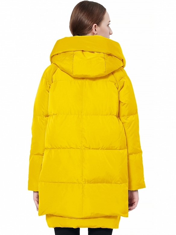 Damen Wintermantel mit Reißverschluss und Kapuze FT061