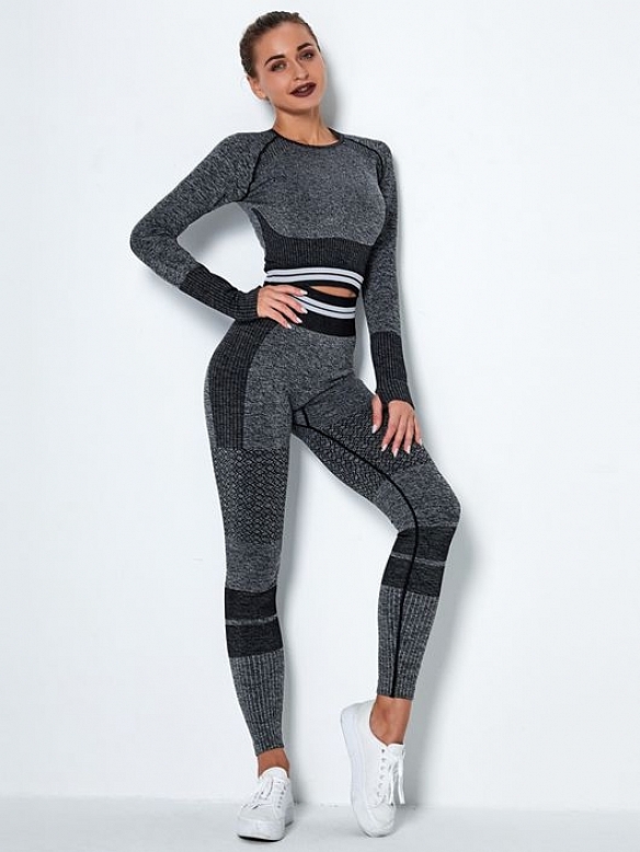 Damen Seamless Gestrickte Sport-Set Running-Set FA004