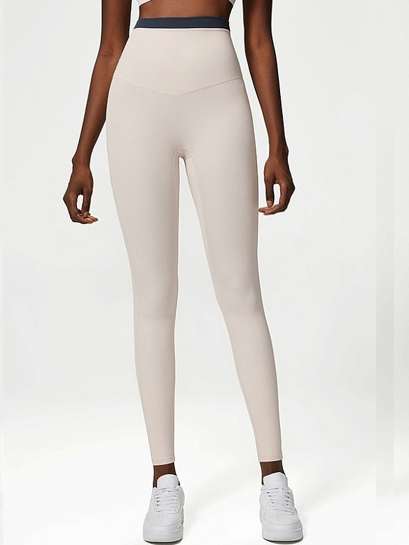 Damen Atmungsaktive Yogahose mit Hoher Taille Sporttights FH225