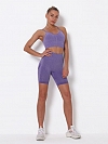 Damen Nahtlose Gestrickte Yoga-Set Sport-Set FA007