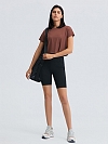 Damen Cropped Sportshirt Kurzes T-Shirt FT026